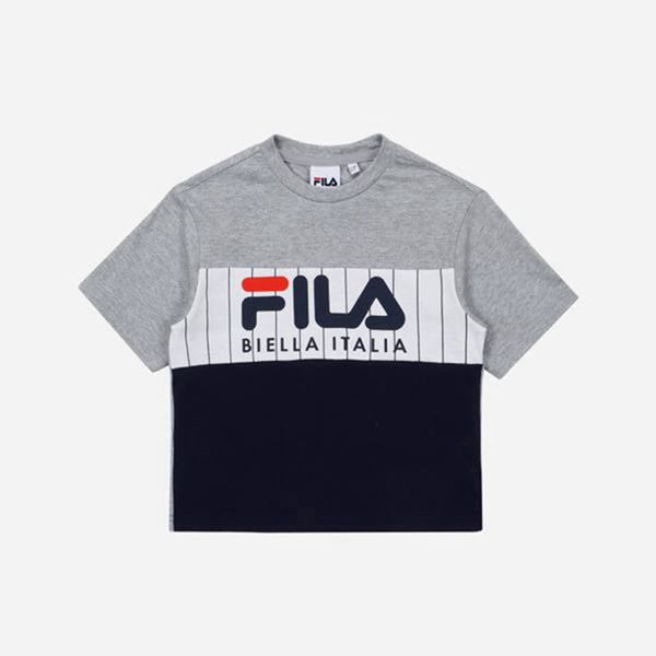 Camisetas Fila Rapaz Cinzentas - Fila Heritage Blocked S/S Outlet Portugal,WNYV-27903